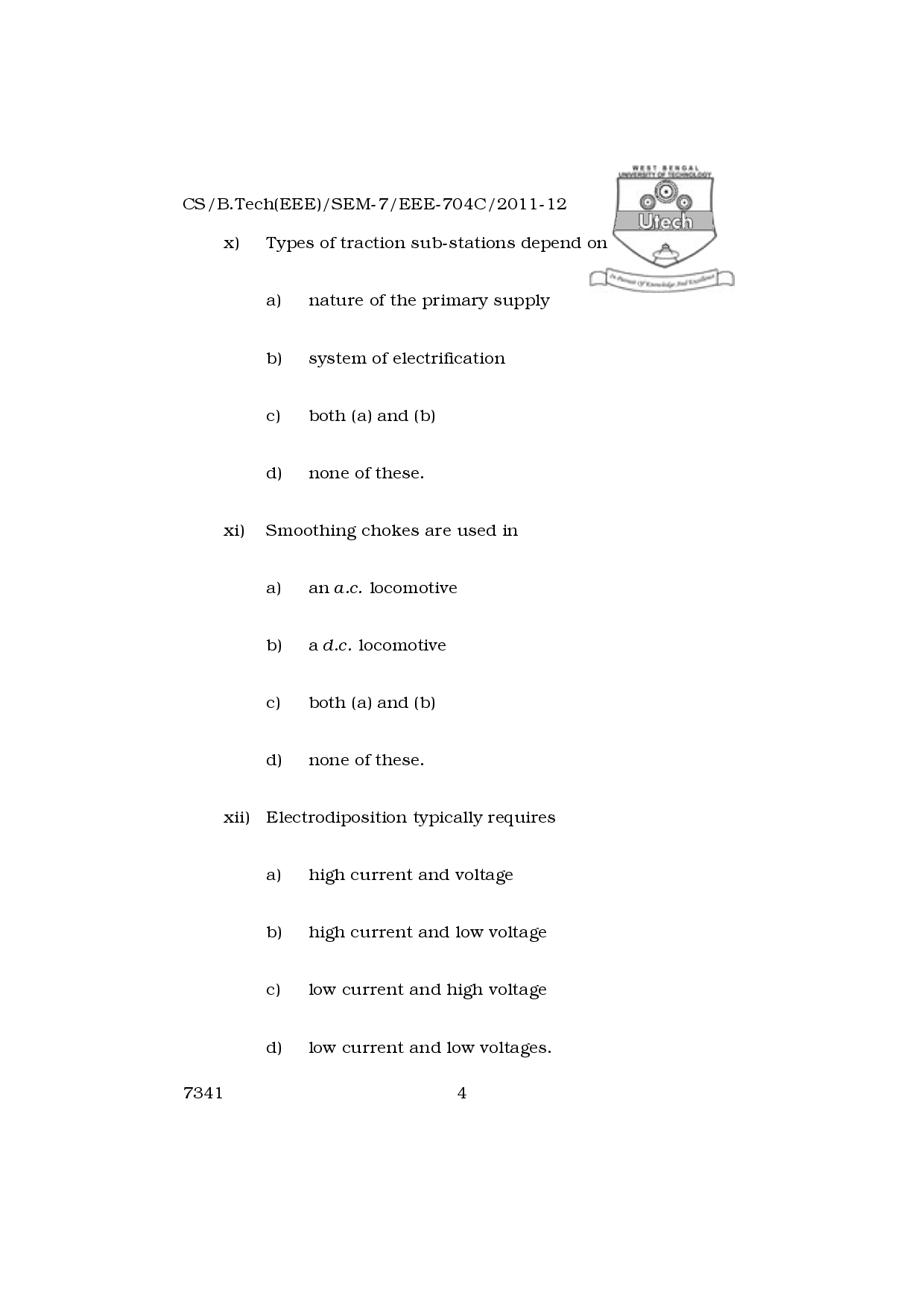 WBUT Electrical Engineering 7th Semester Previous Year Question Paper - Page 5