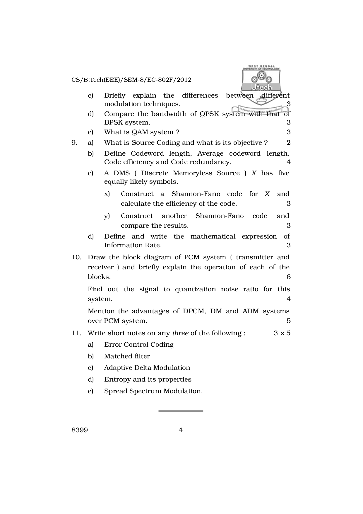 WBUT Electrical Engineering 8th Semester Previous Year Question Paper - Page 5
