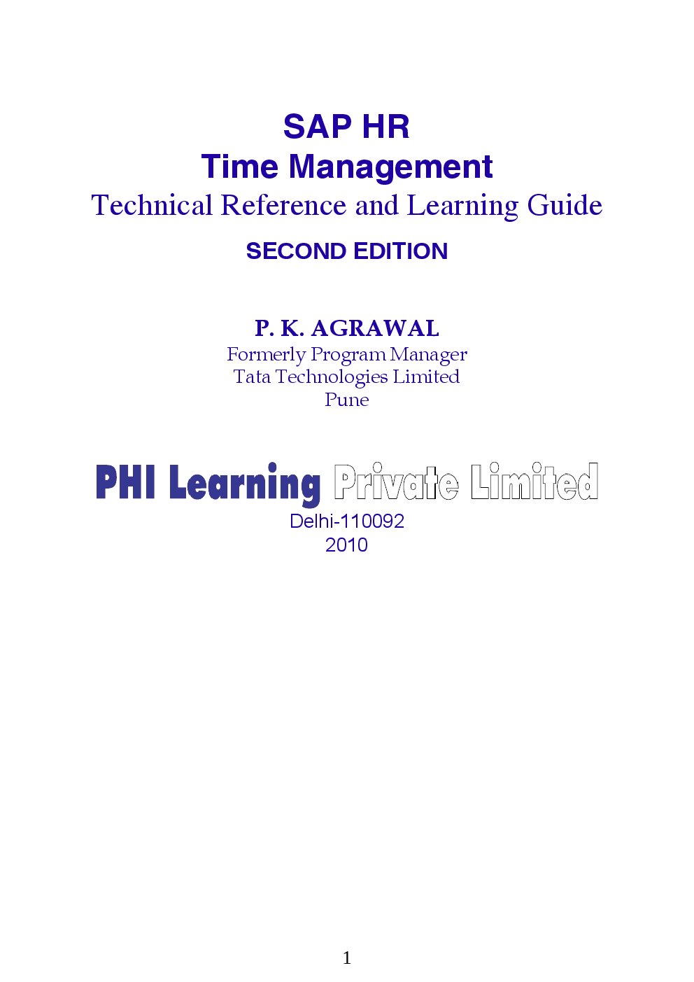 SAP HR Time Management : Technical Reference and Learning Guide - Page 1