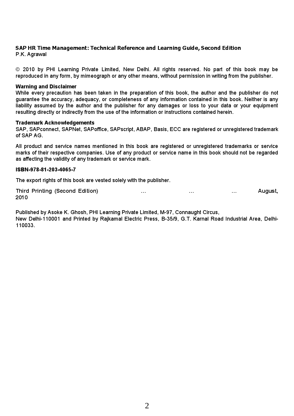 SAP HR Time Management : Technical Reference and Learning Guide - Page 2