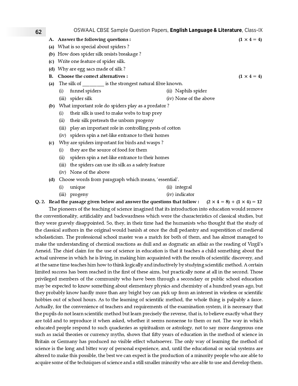 Download Oswaal CBSE Sample Question Papers 5 For Class IX English