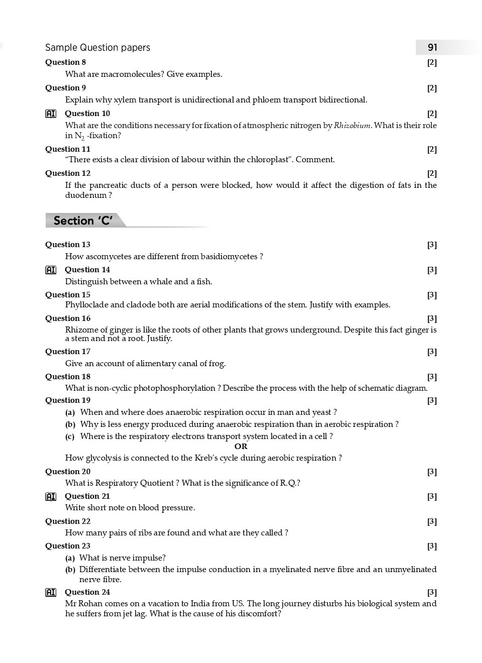 8th class biology question paper 2021 image