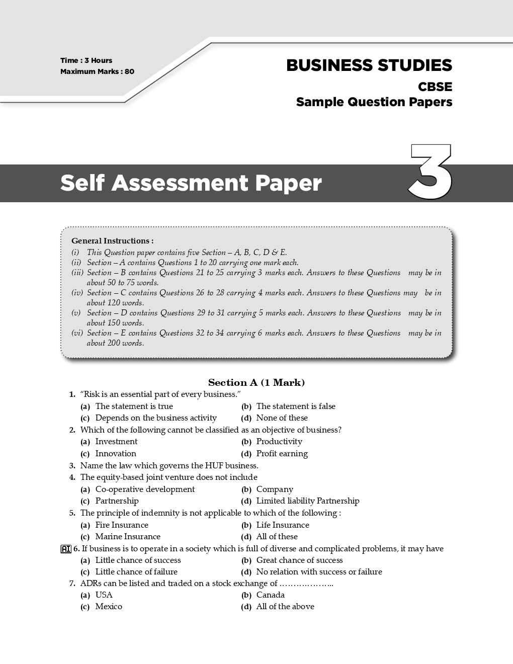 Business studies class 11 question papers chapter wise image