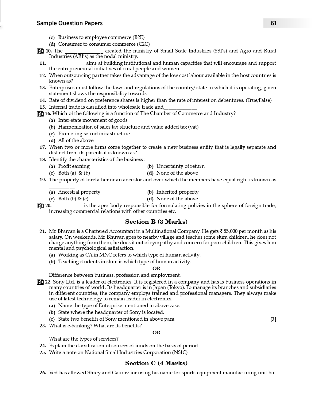 Download Oswaal CBSE Sample Question Papers 5 For Class XI Business