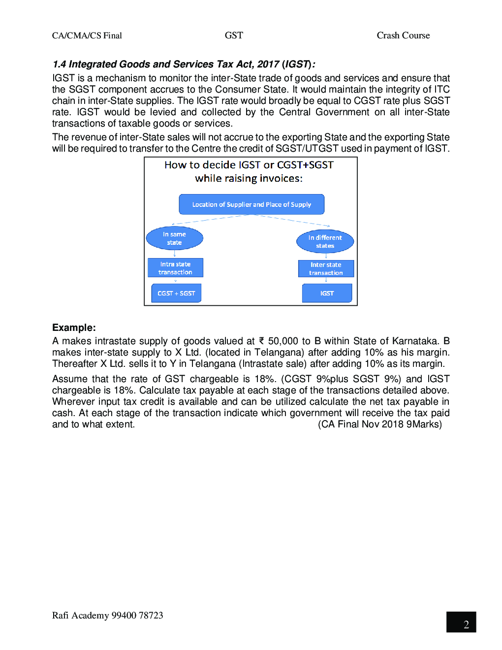 CA/CMA/CS Final Indirect Tax Laws Crash Course - Page 5
