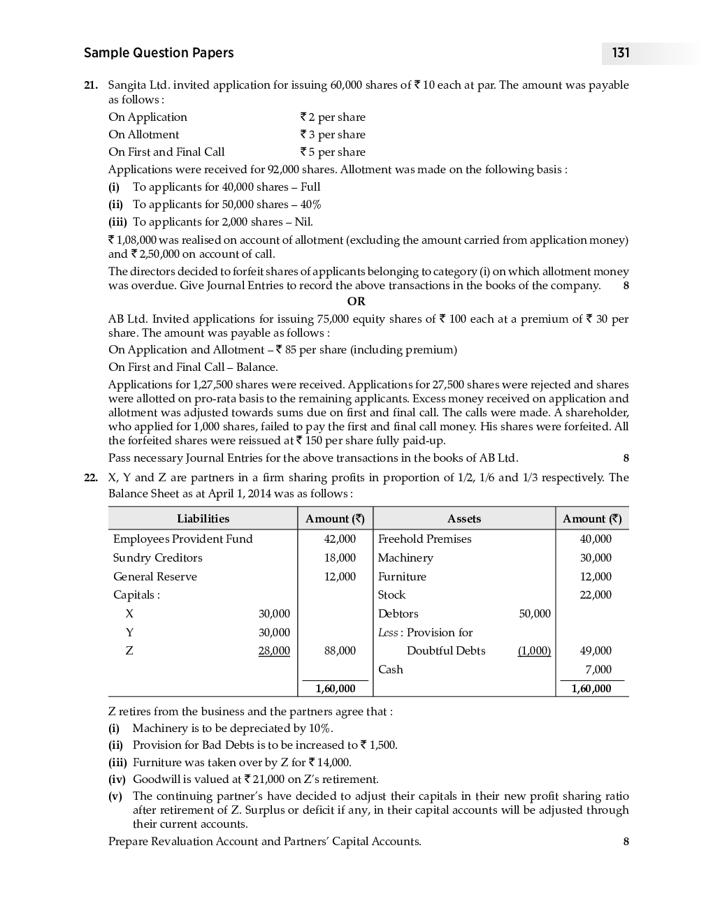 Download Oswaal CBSE Sample Question Paper8 For Class XII Accountancy