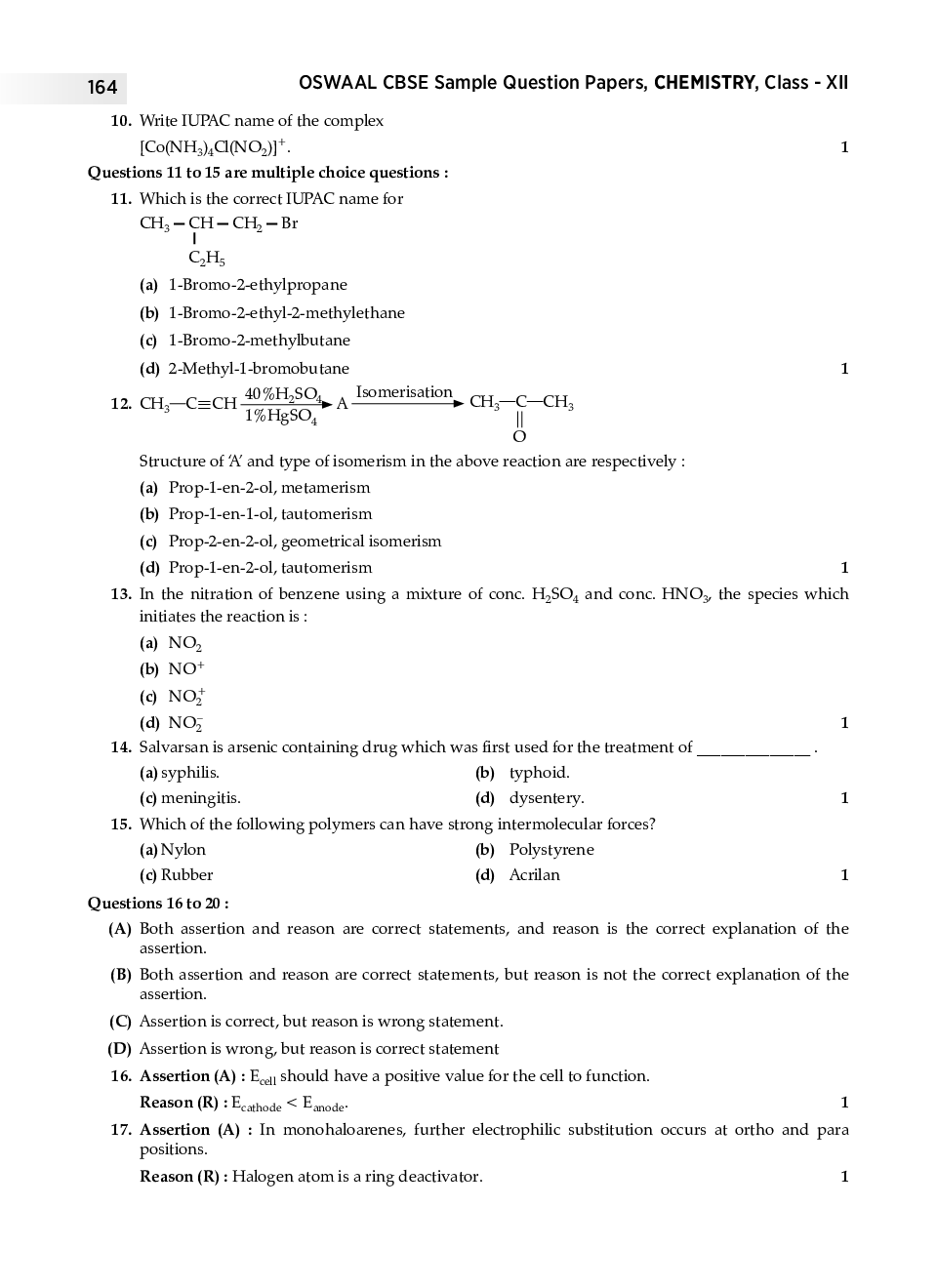 Download Oswaal CBSE Sample Question Papers 9 CLass 12th Chemistry PDF ...