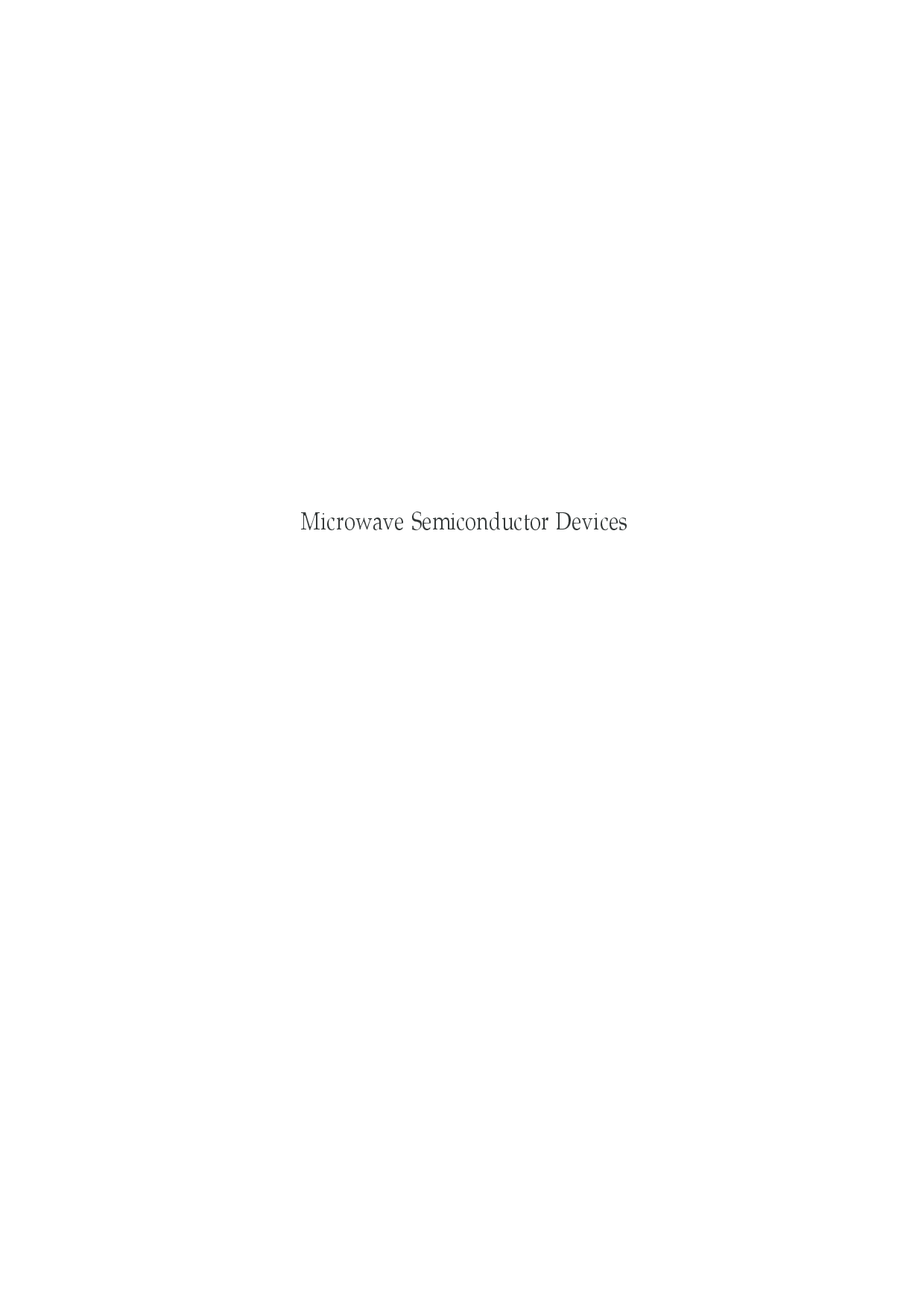 Microwave Semiconductor Devices - Page 2