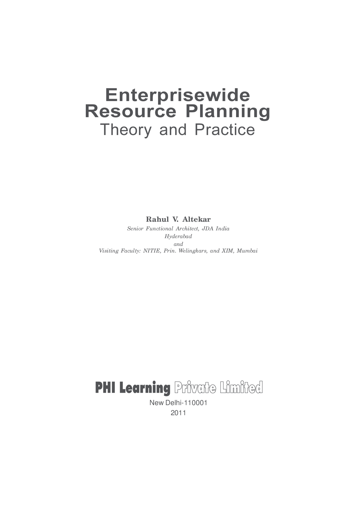 Enterprise Wide Resource Planning-Theory And Practice - Page 3