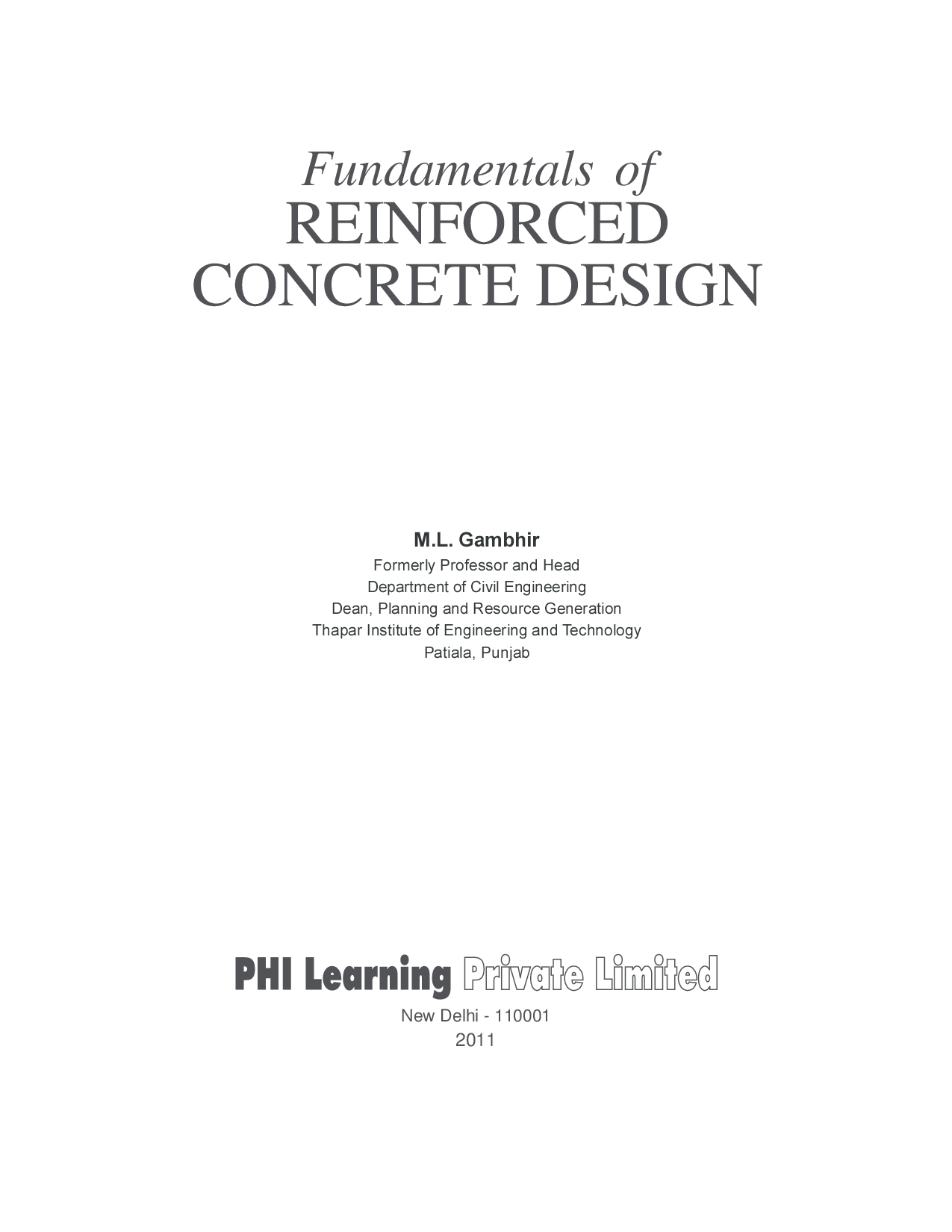 Fundamentals Of Reinforced Concrete Design - Page 3