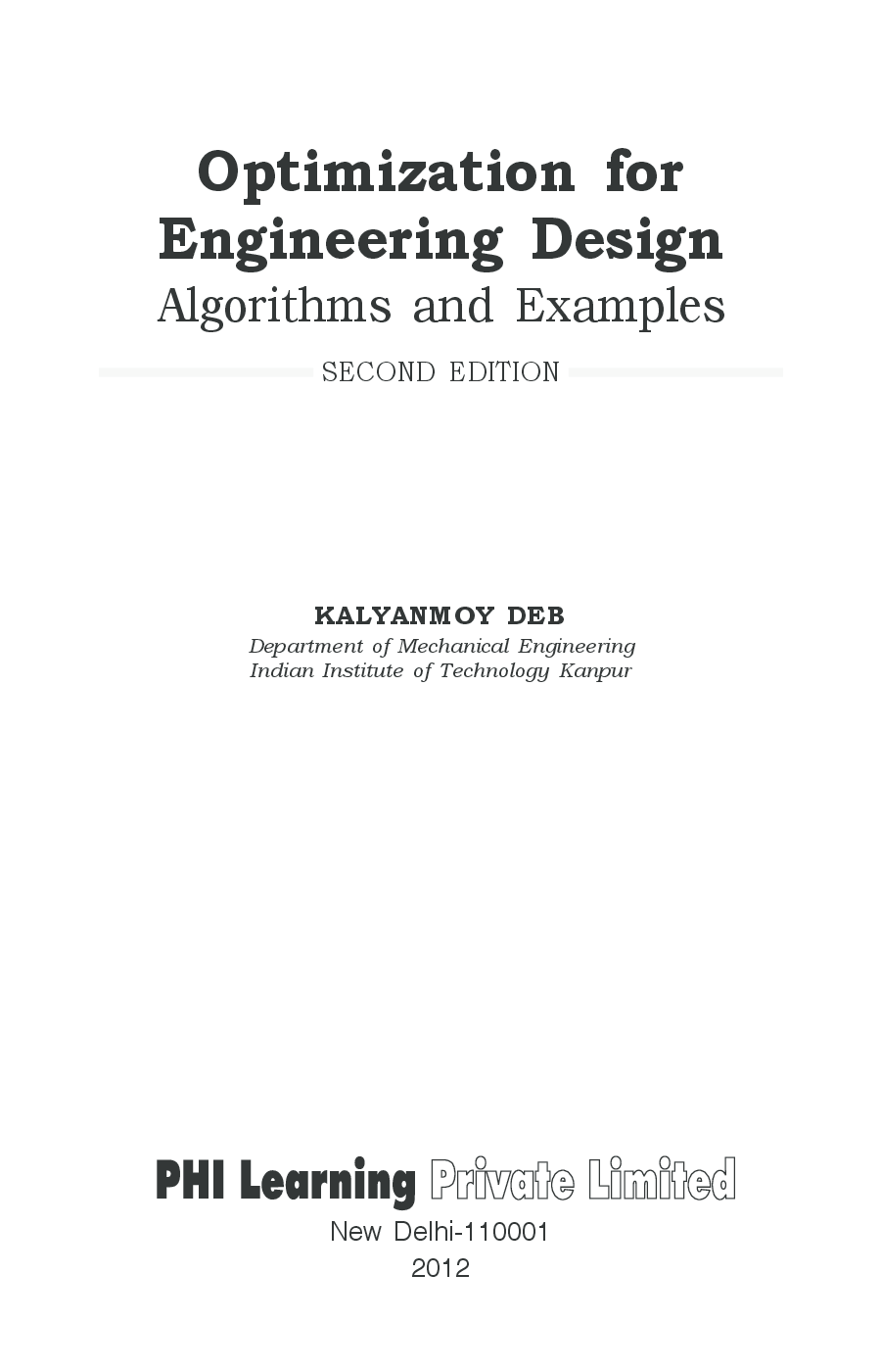 Optimization For Engineering Design Algorithms And Examples - Page 4