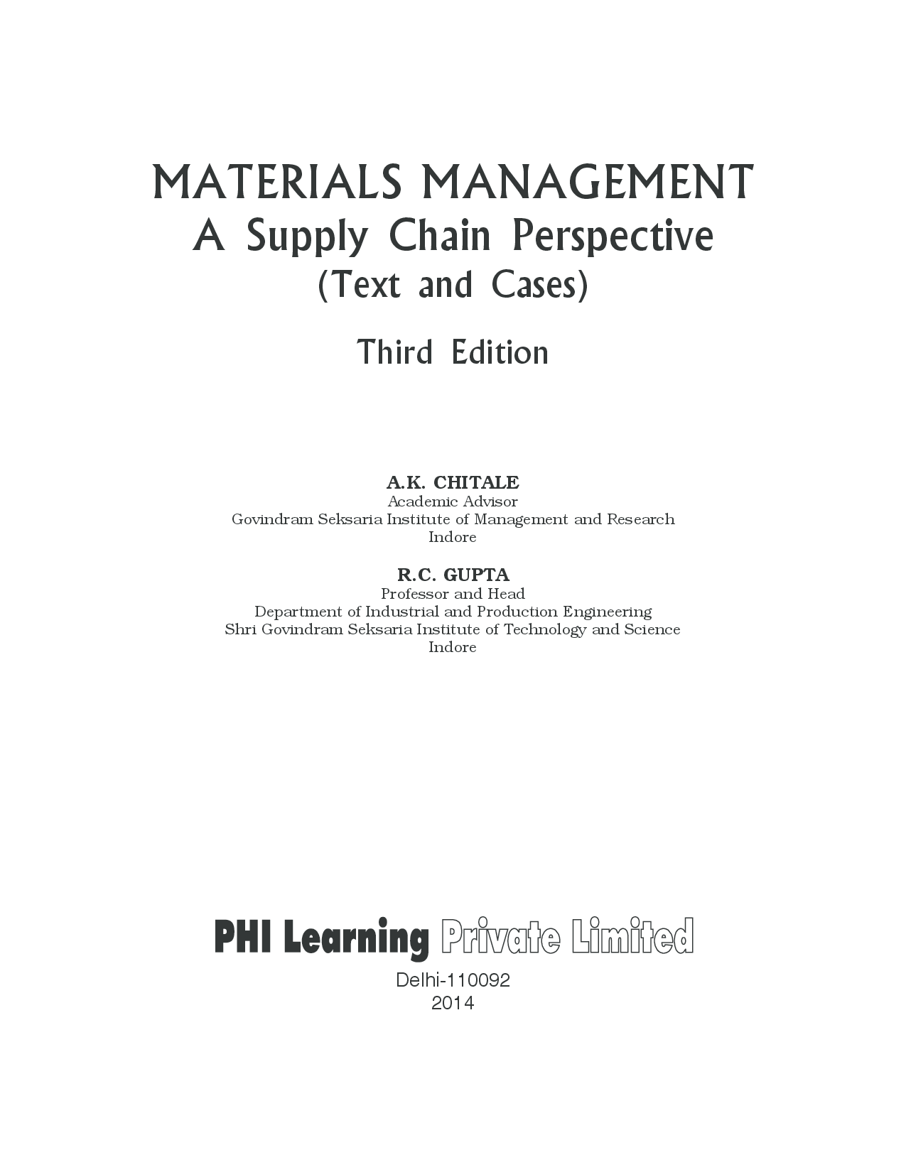 Materials Management A Supply Chain Perspective : Text And Cases - Page 3