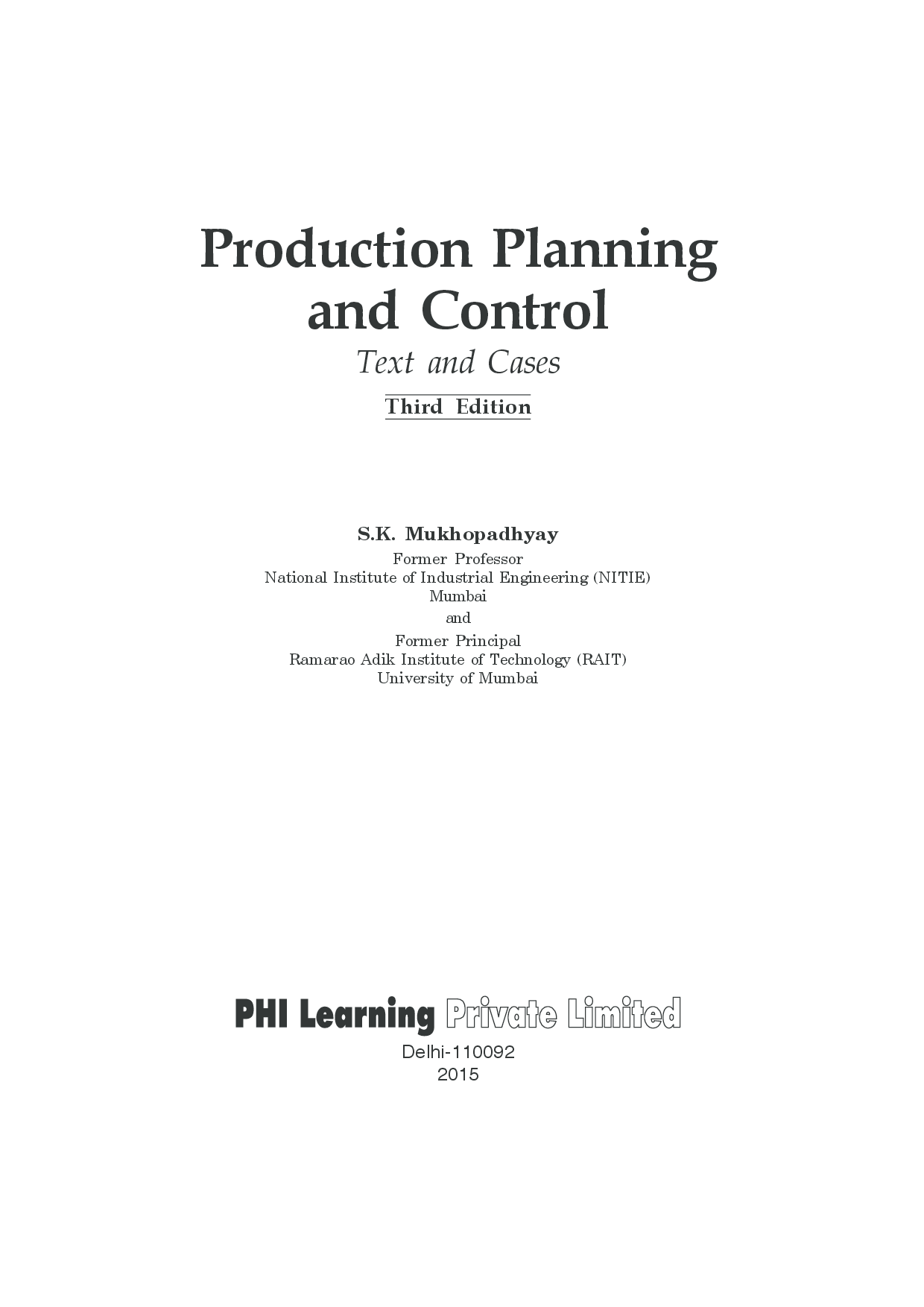 Production Planning And Control: Text And Cases - Page 2