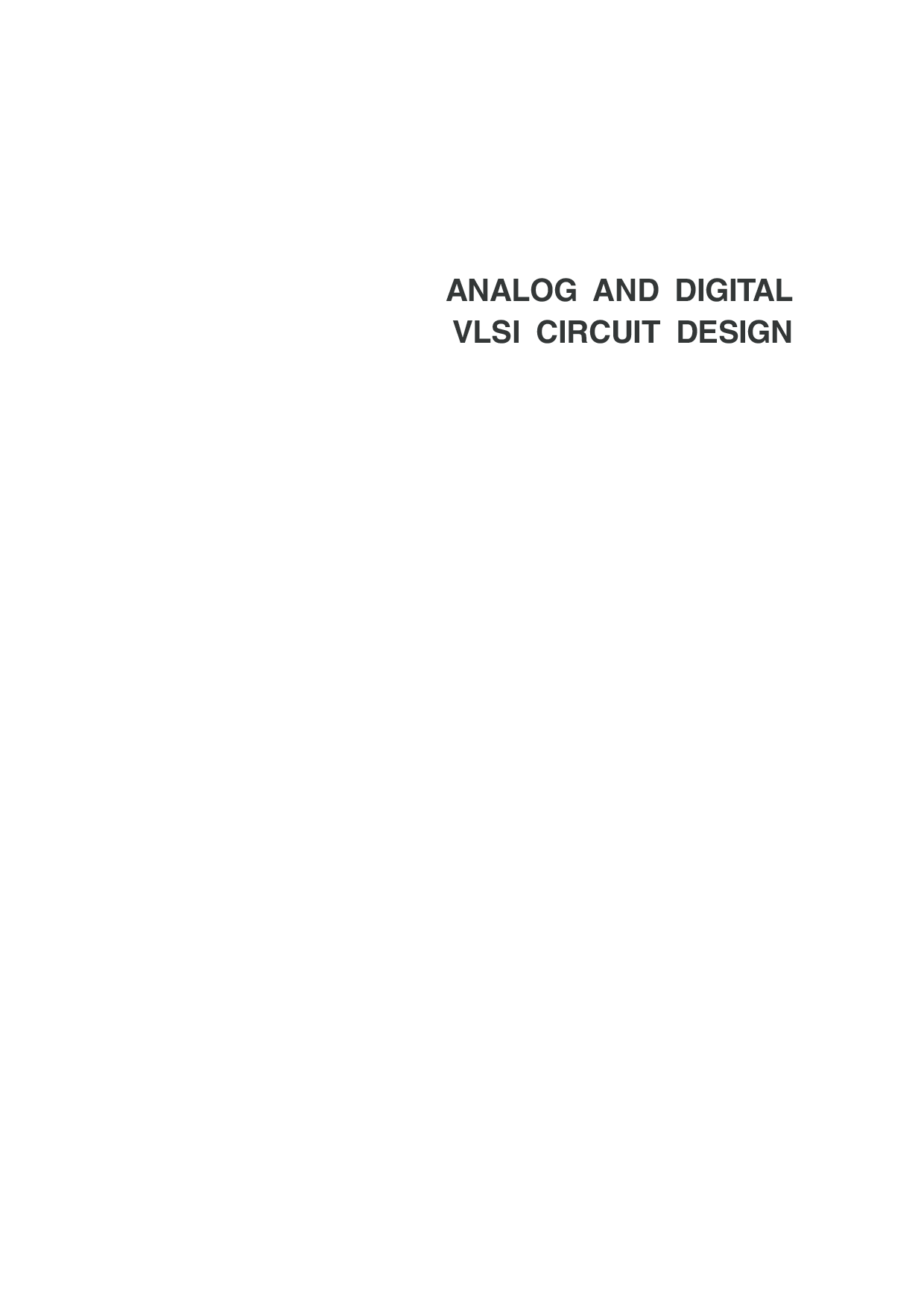 Analog And Digital VLSI Circuit Design - Page 3