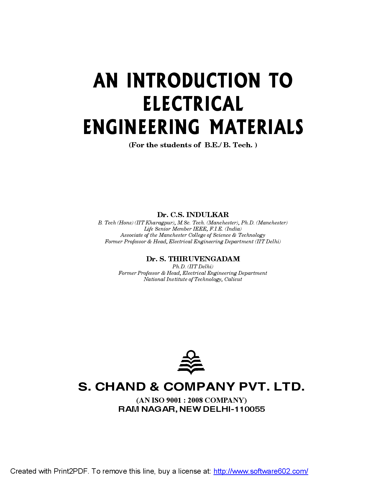 Download An Introduction to Electrical Engineering Materials by C S
