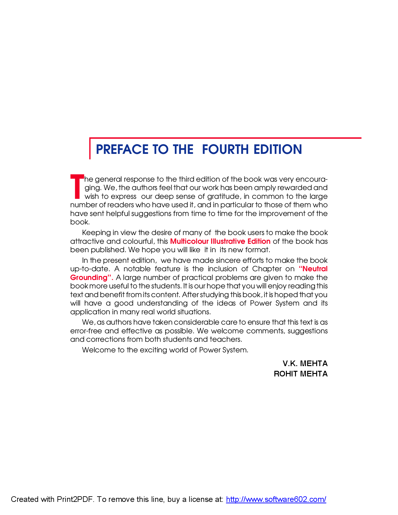 Download Principles of Power System (Multicolor Edition) by V K Mehta