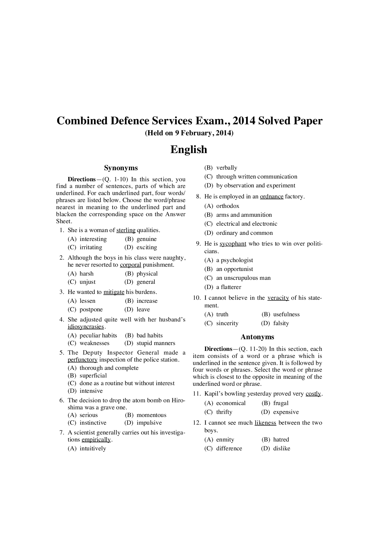 Combined Defence Services Solved Papers - Page 4