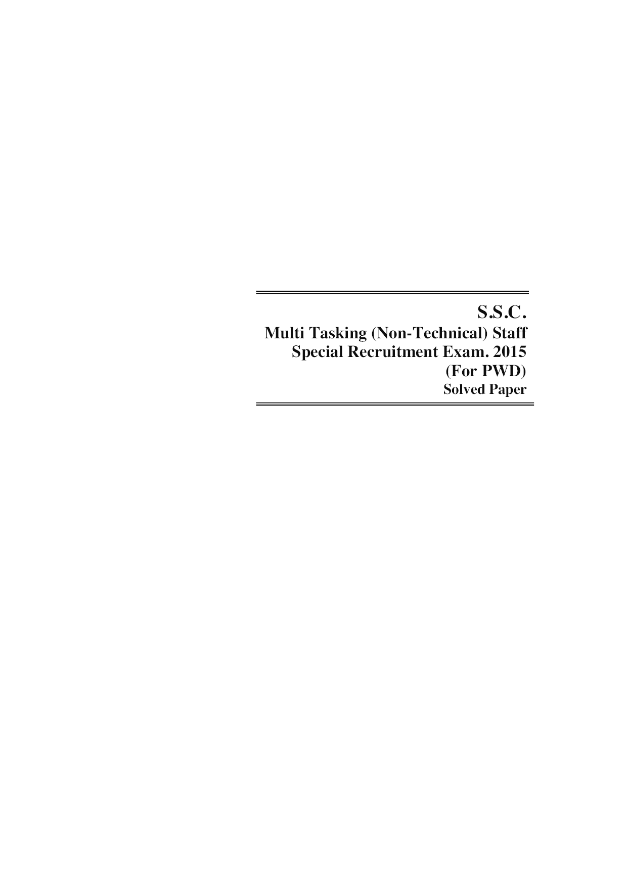SSC Multi Tasking (Non-Technical) Staff Recruitment Exam Solved Papers - Page 5