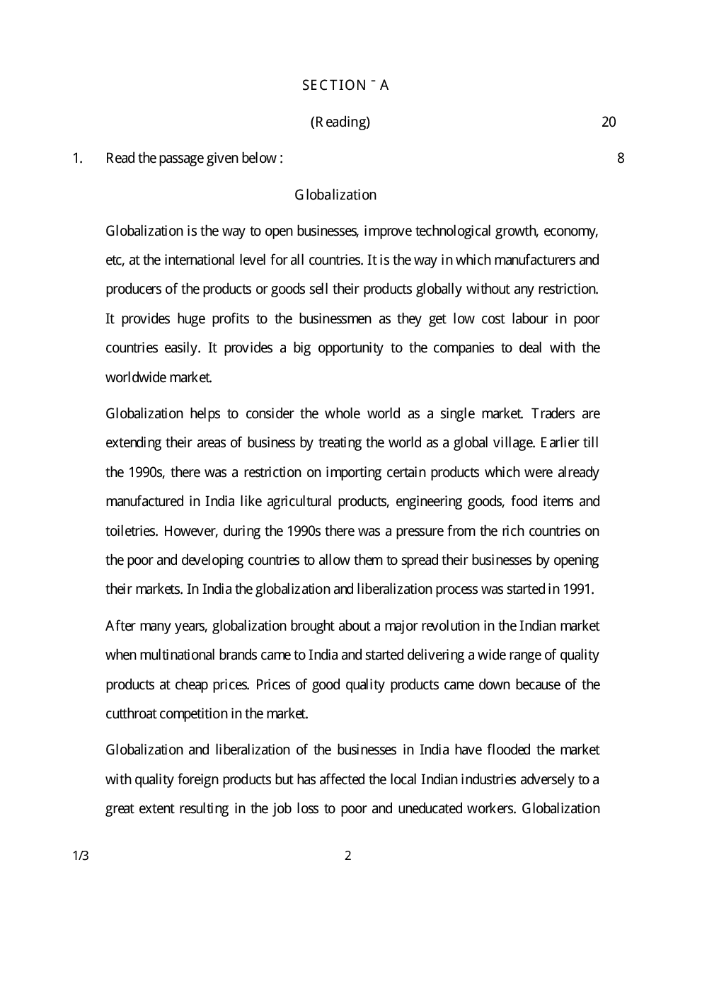 CBSE Question Papers For Class - X English Communicative Set-3 (2018) - Page 3