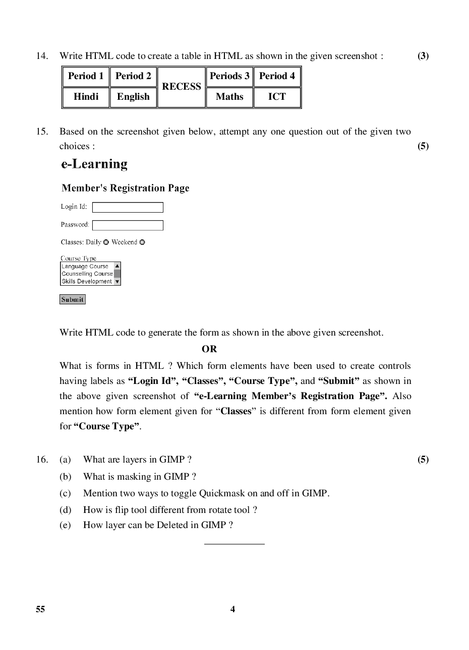 CBSE Question Papers For Class - X Information & Communication Technology Set-4 (2018) - Page 5
