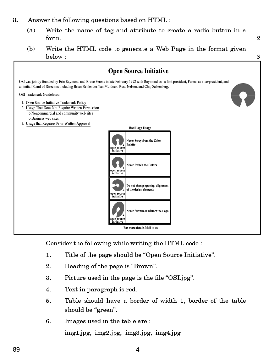 CBSE Question Papers For Class - XII Multimedia And Web Technology Set-4 (2018) - Page 5