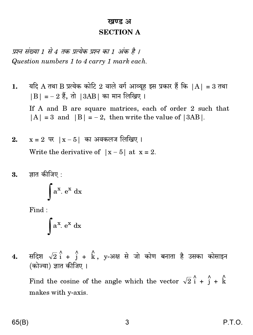 CBSE Question Papers For Class - XII Mathematics (For Blind Candidates Only) Set-4 (2018) - Page 4