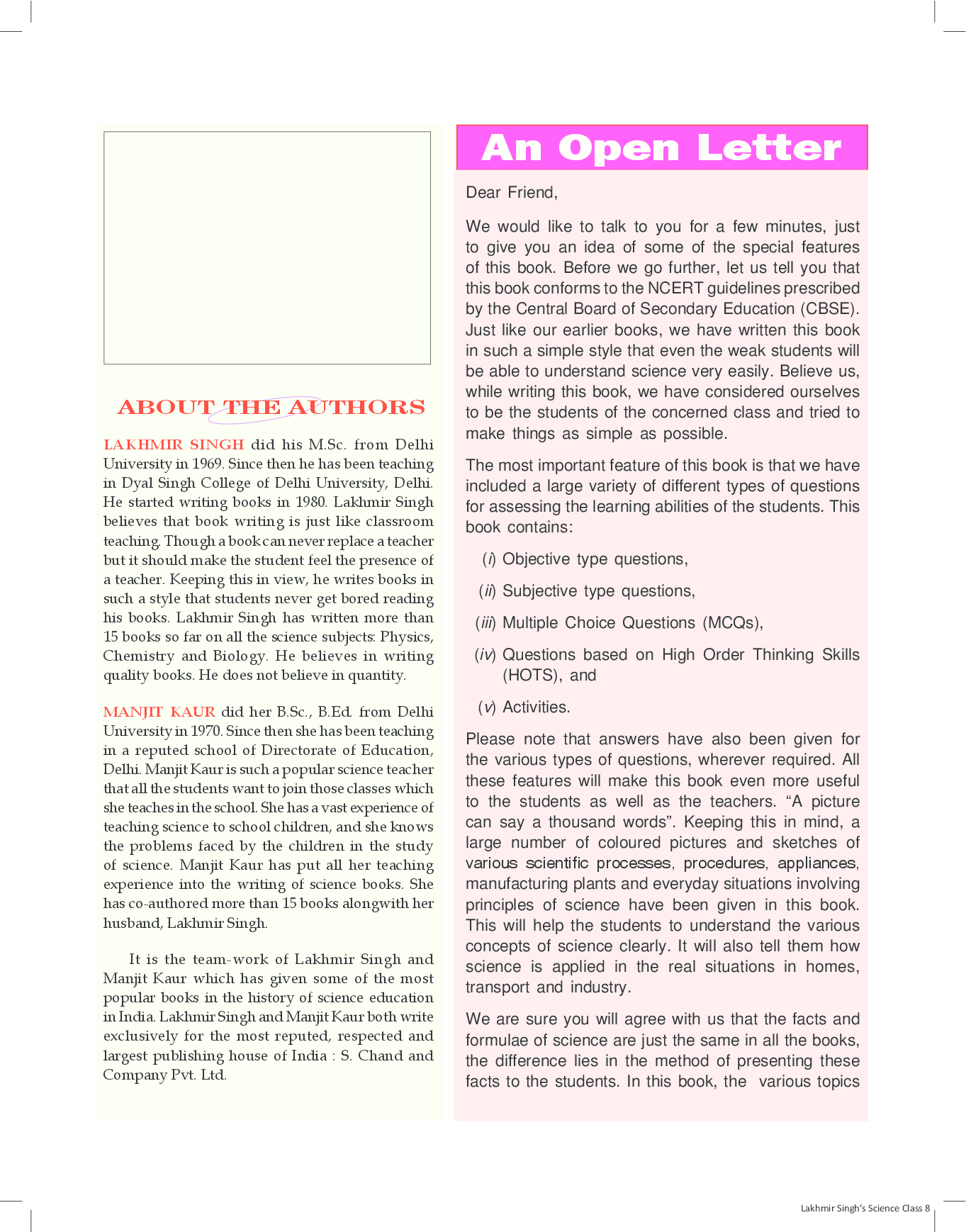 Download Lakhmir Singh’s Science For Class 8 by Lakhmir Singh And