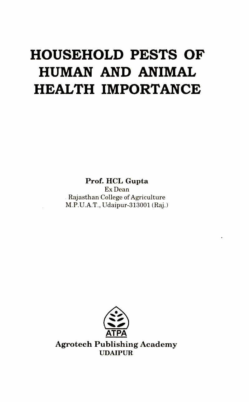 Household Pests Of Human And Animal Health Importance - Page 2