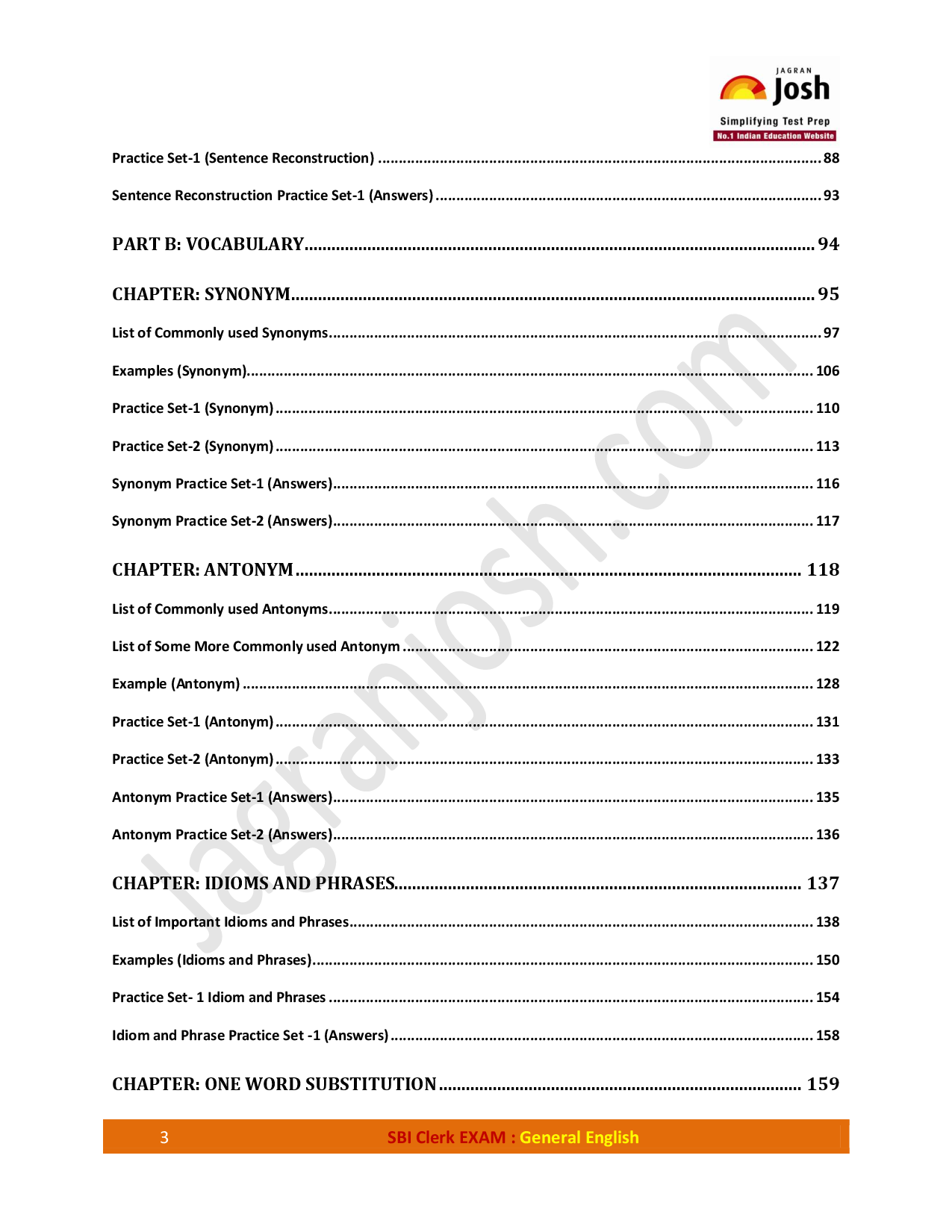 SBI Clerk Exam  General English - Page 3
