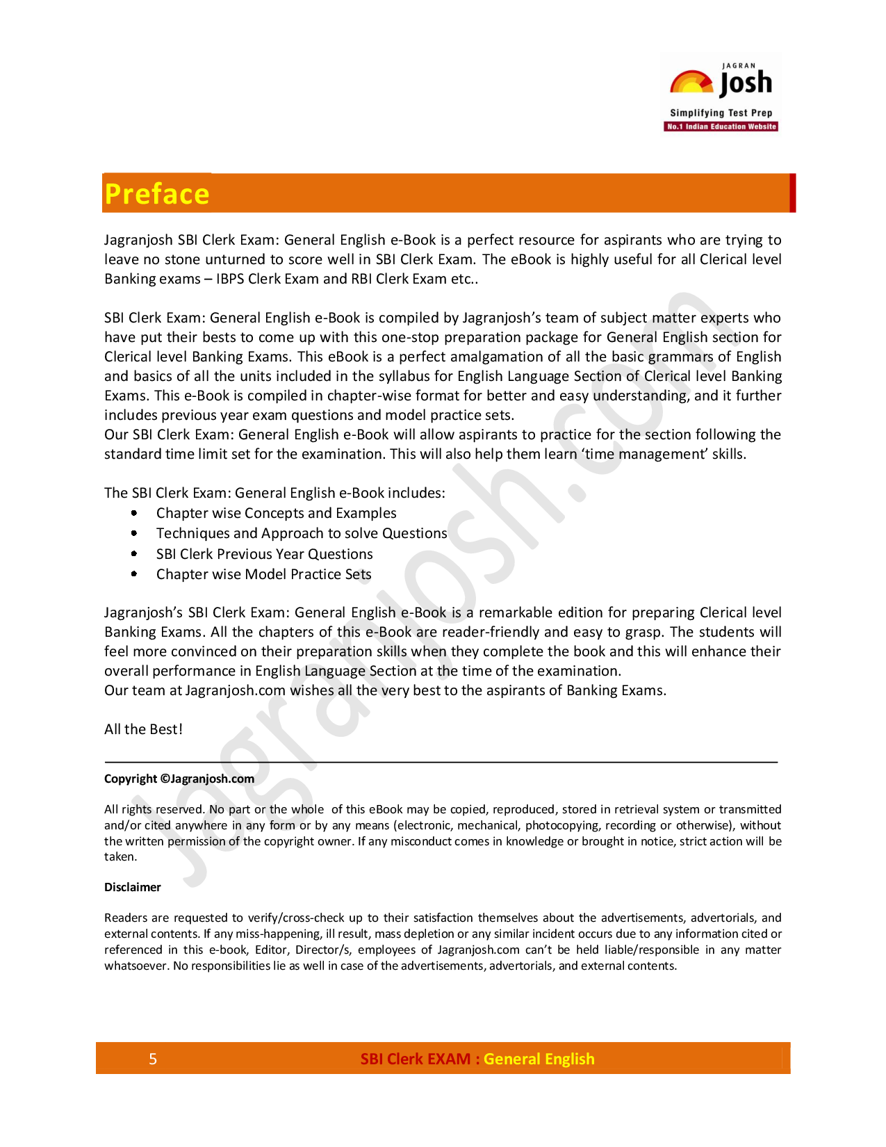 SBI Clerk Exam  General English - Page 5