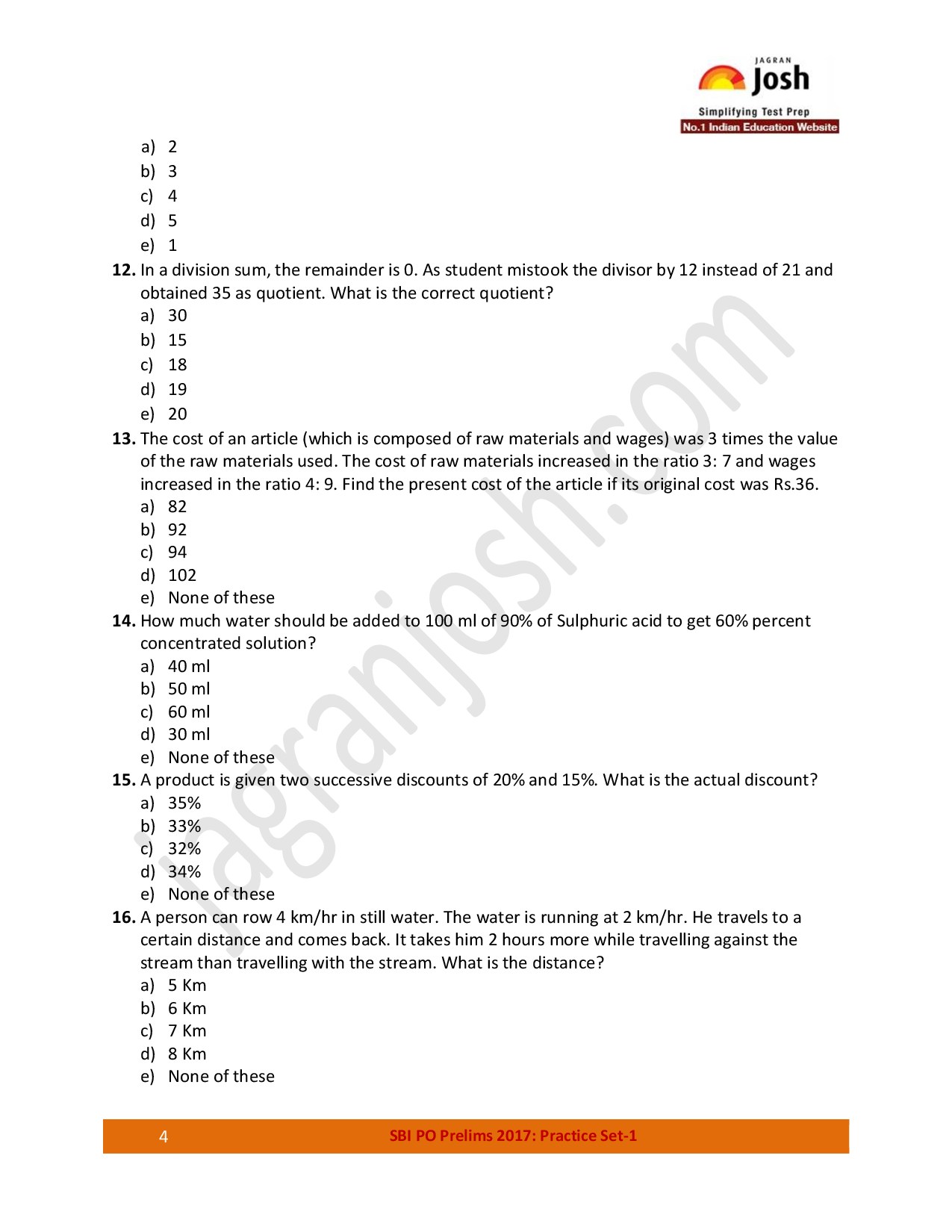 SBI PO Prelims 2017 Practice Paper ebook - Page 4