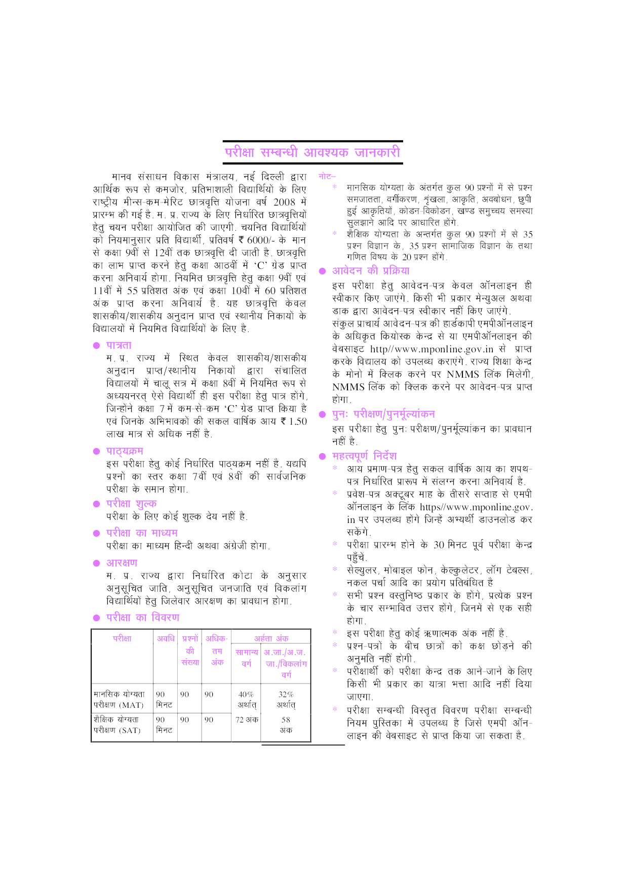 मध्यप्रदेश नेशनल मीन्स कम मेरिट छात्रवृत्ति परीक्षा  - Page 5