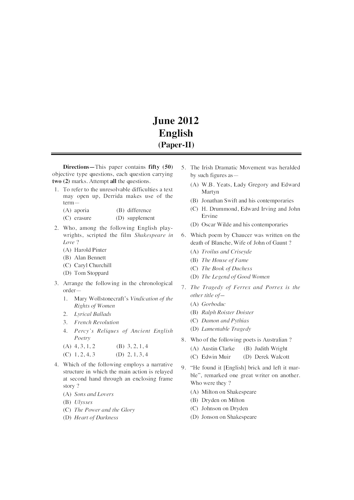 UGC NET/JRF Exam. Solved Papers English - Page 5