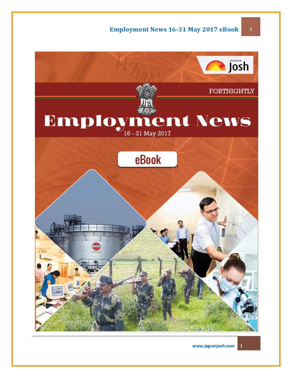 Employment News 16-31 May 2017 - Page 1