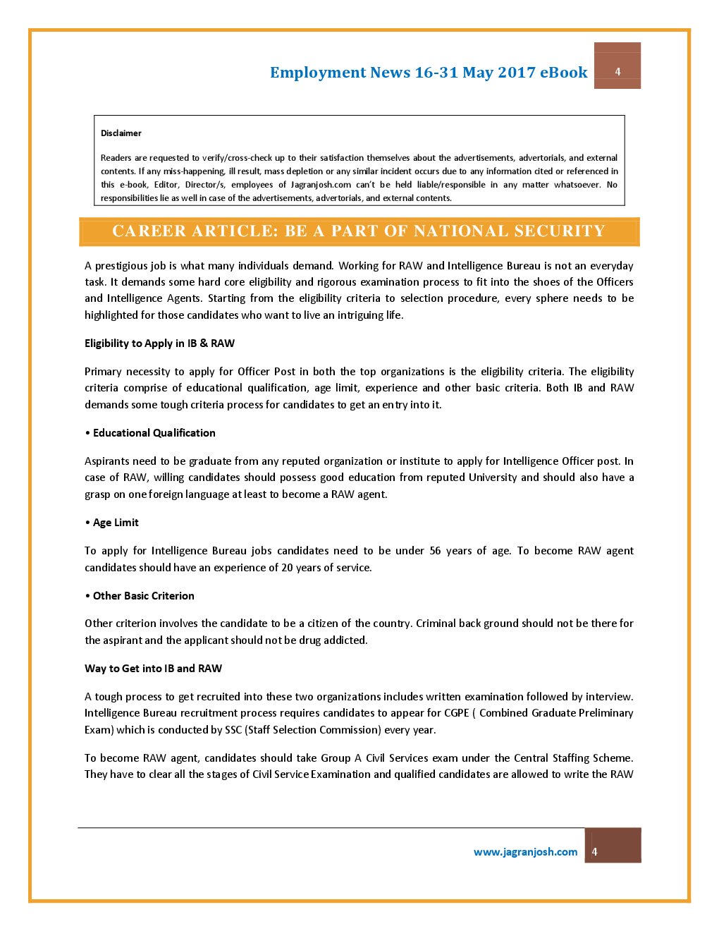 Employment News 16-31 May 2017 - Page 4