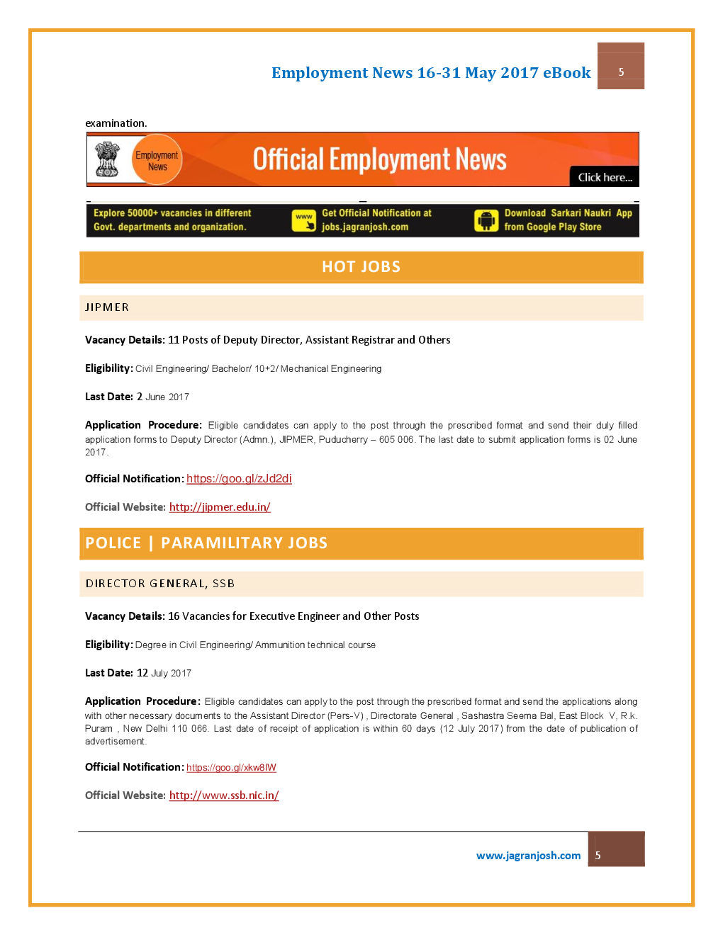 Employment News 16-31 May 2017 - Page 5