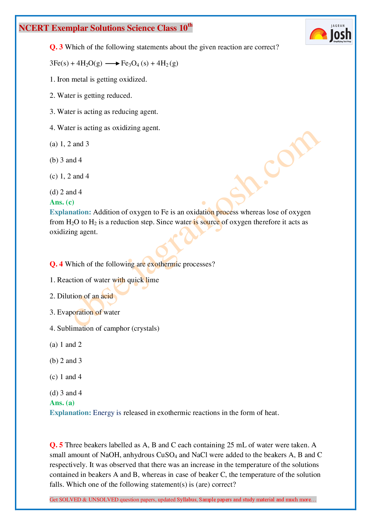 NCERT Exemplar Problems And Solutions : Science Class 10 - Page 3