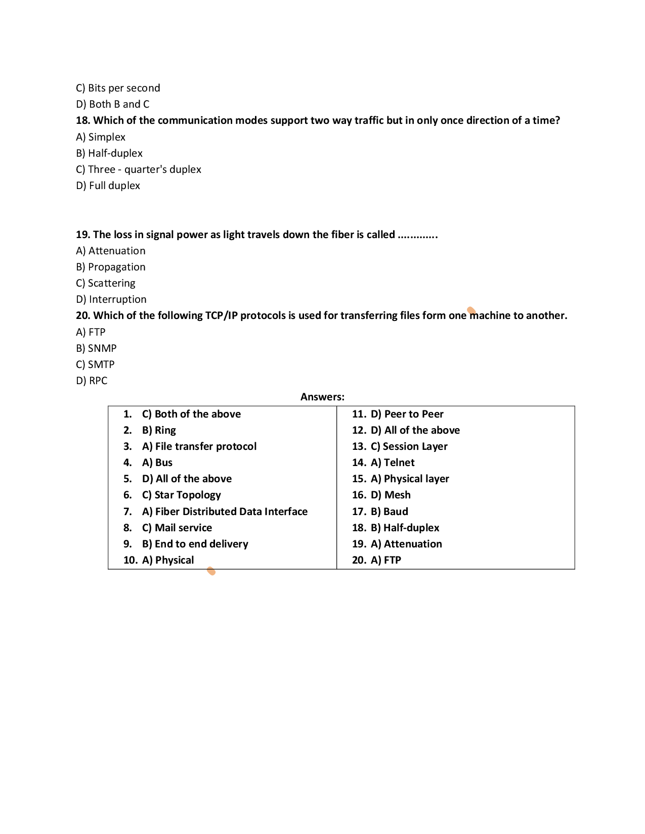 MCQs On Computer Networking - Page 4