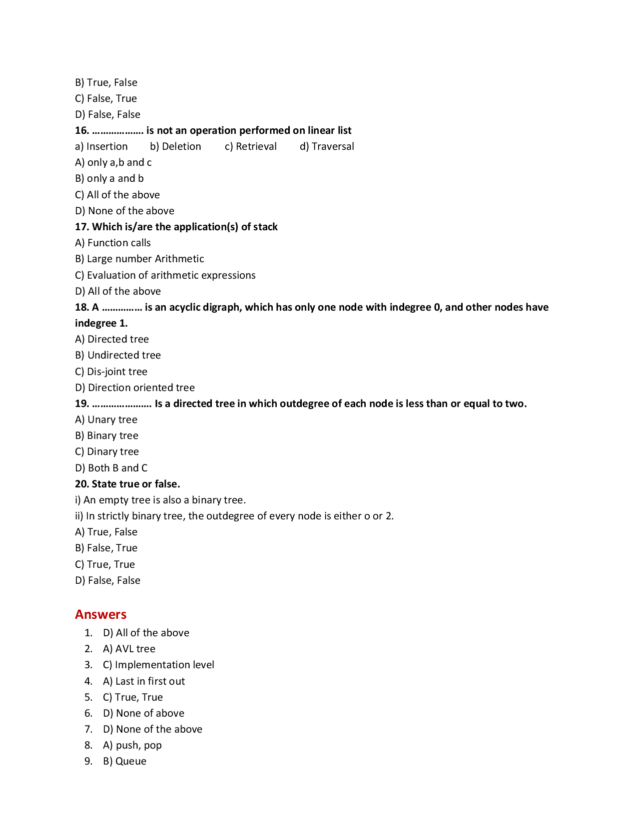 MCQs On Computer Data Structure - Page 4