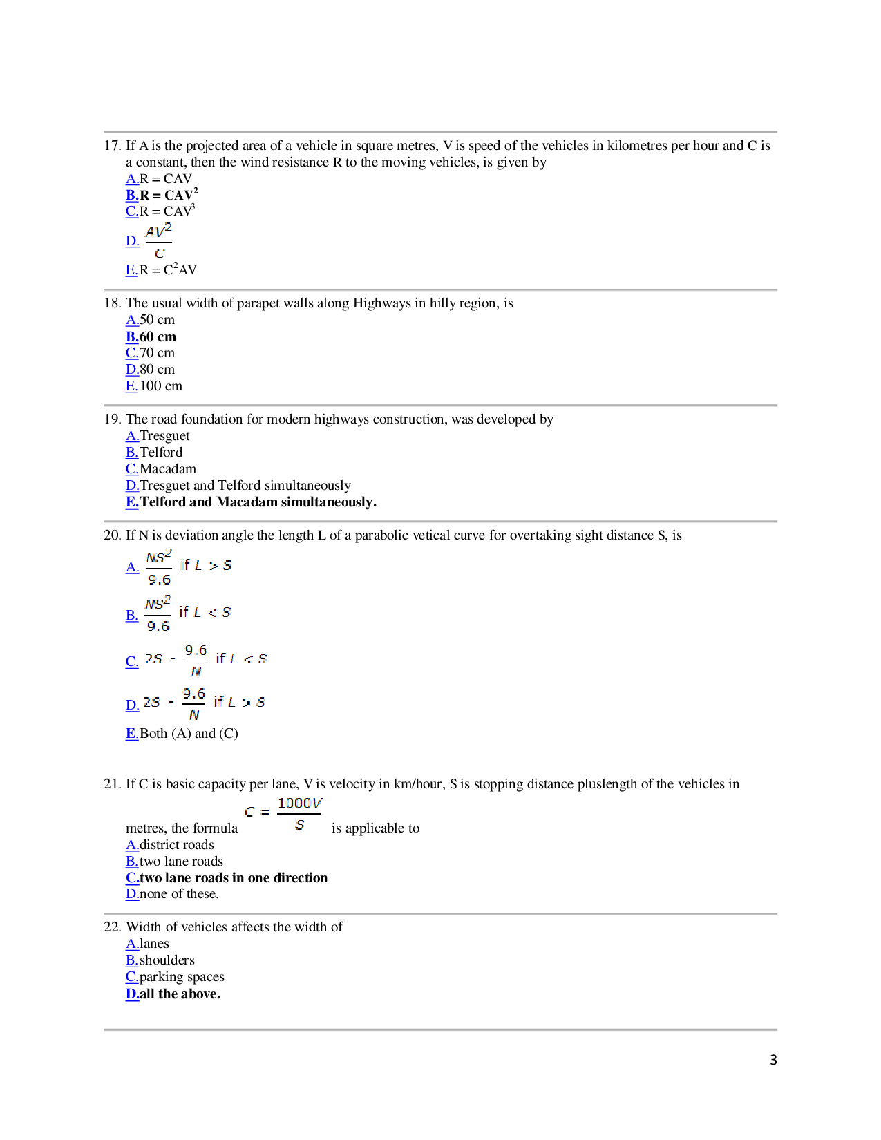MCQ\'s On Highway Engineering (Civil Engineering) - Page 4