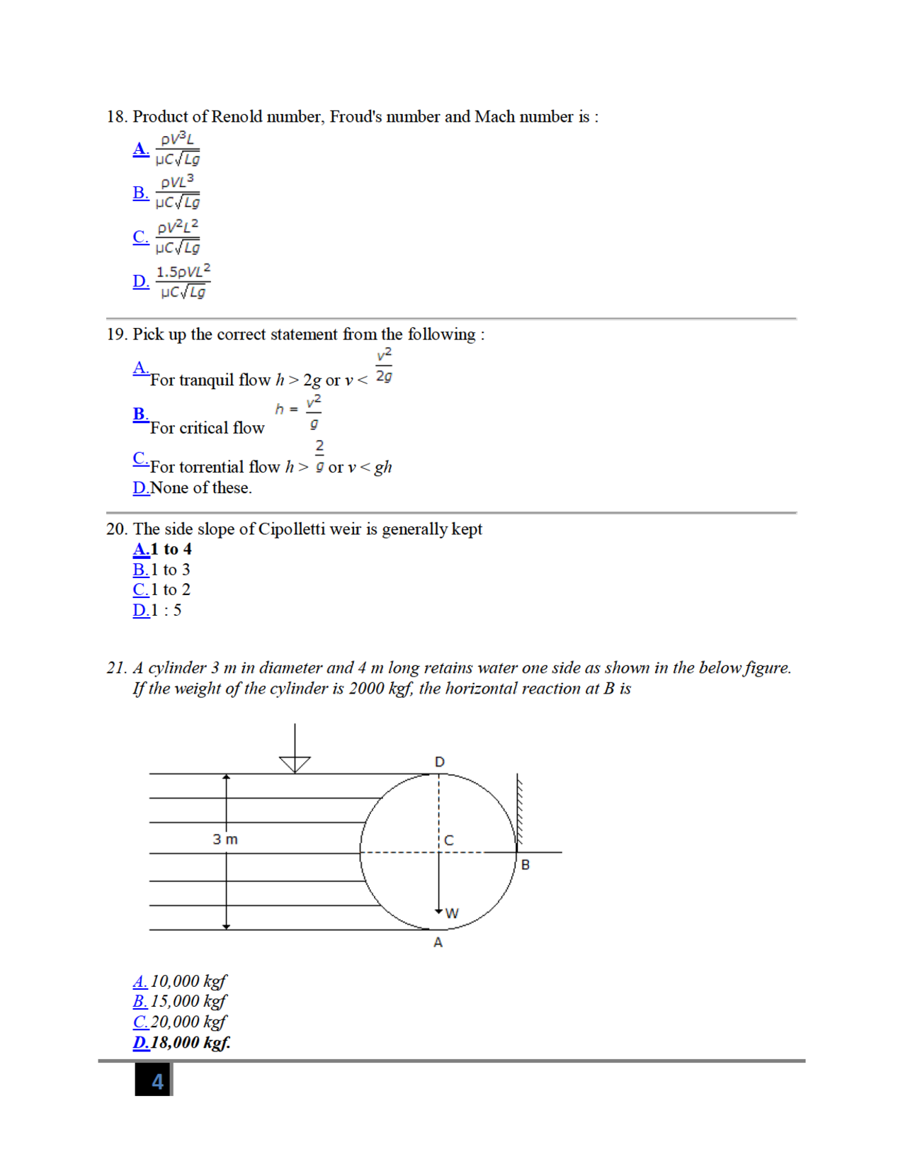 MCQ\'s On Hydraulics (Civil Engineering) - Page 5