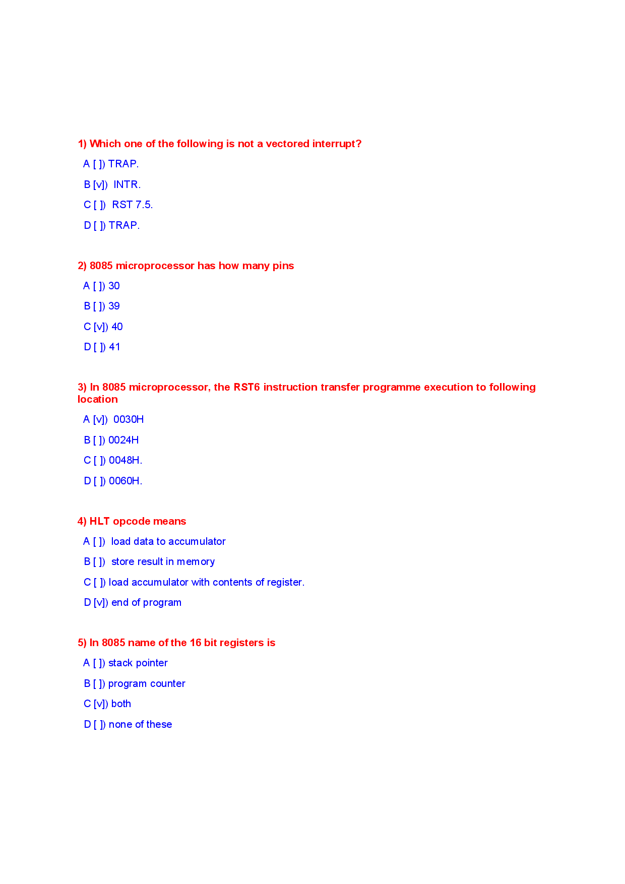 Microprocessor Objective Type Questions With Answer - Page 2