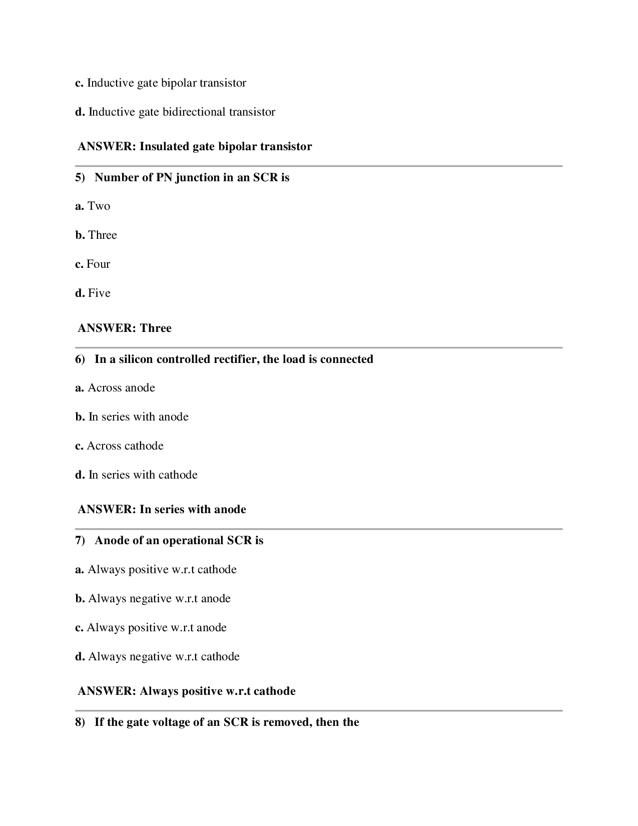 Power Electronics Objective Type Questions With Answer - Page 3