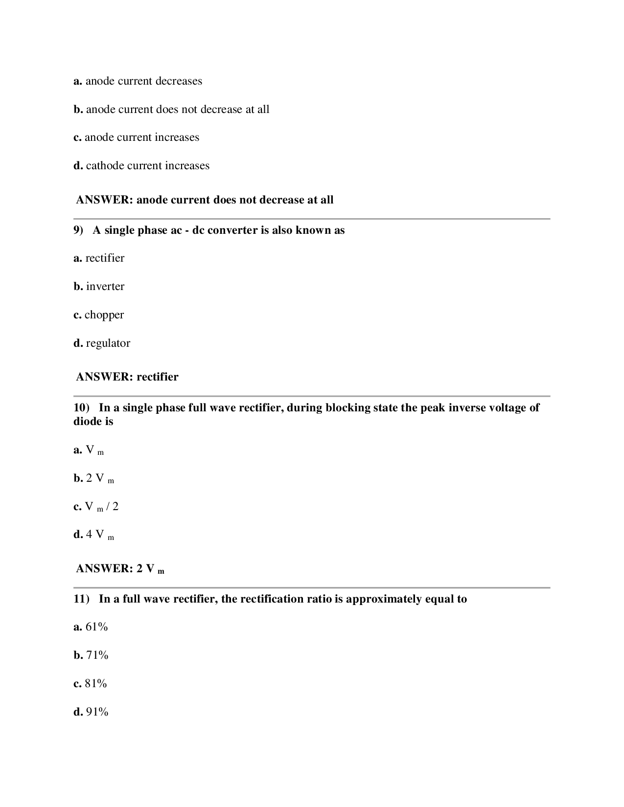 Power Electronics Objective Type Questions With Answer - Page 4