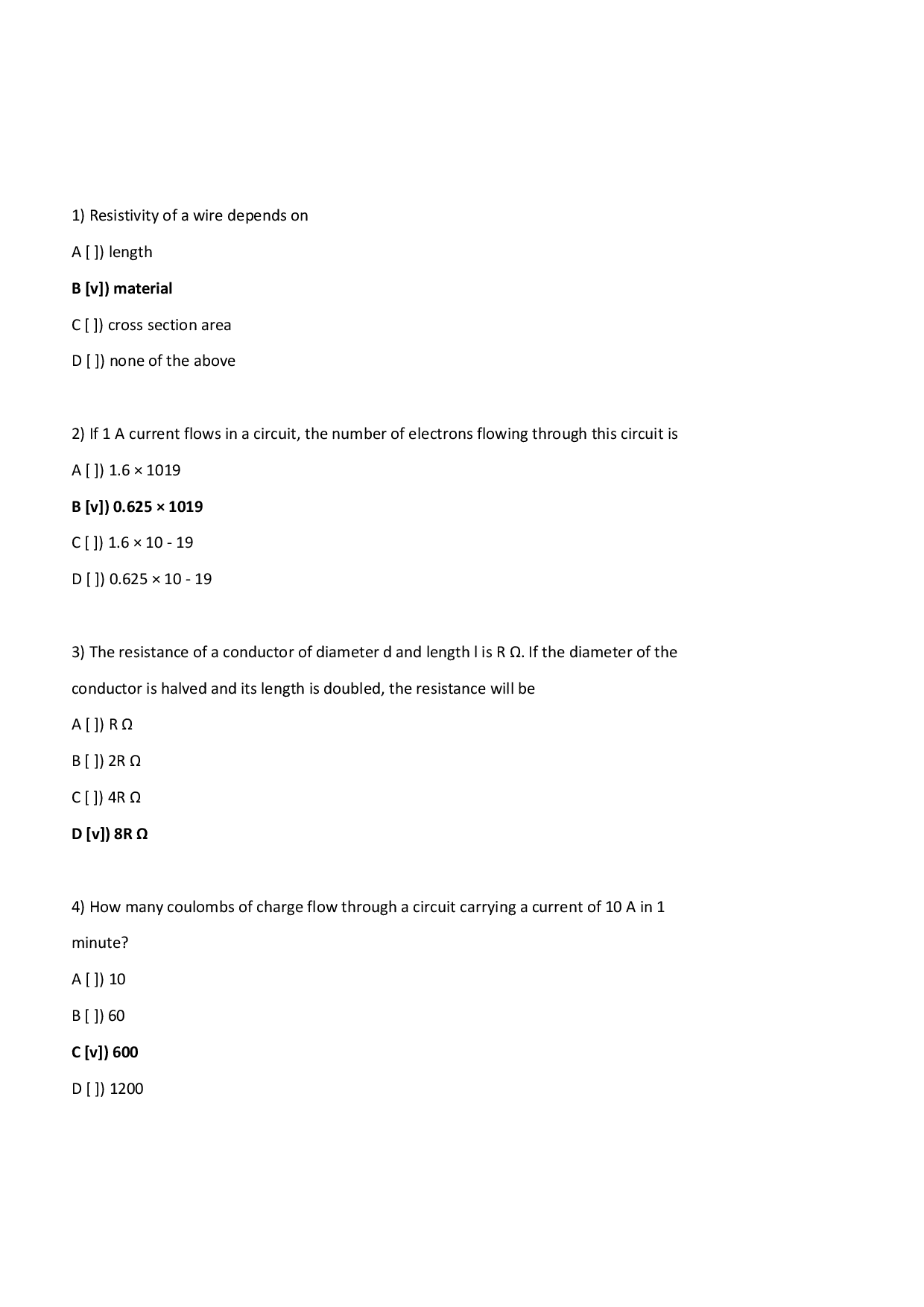 Basic Electrical Objective Type Questions With Answer - Page 2