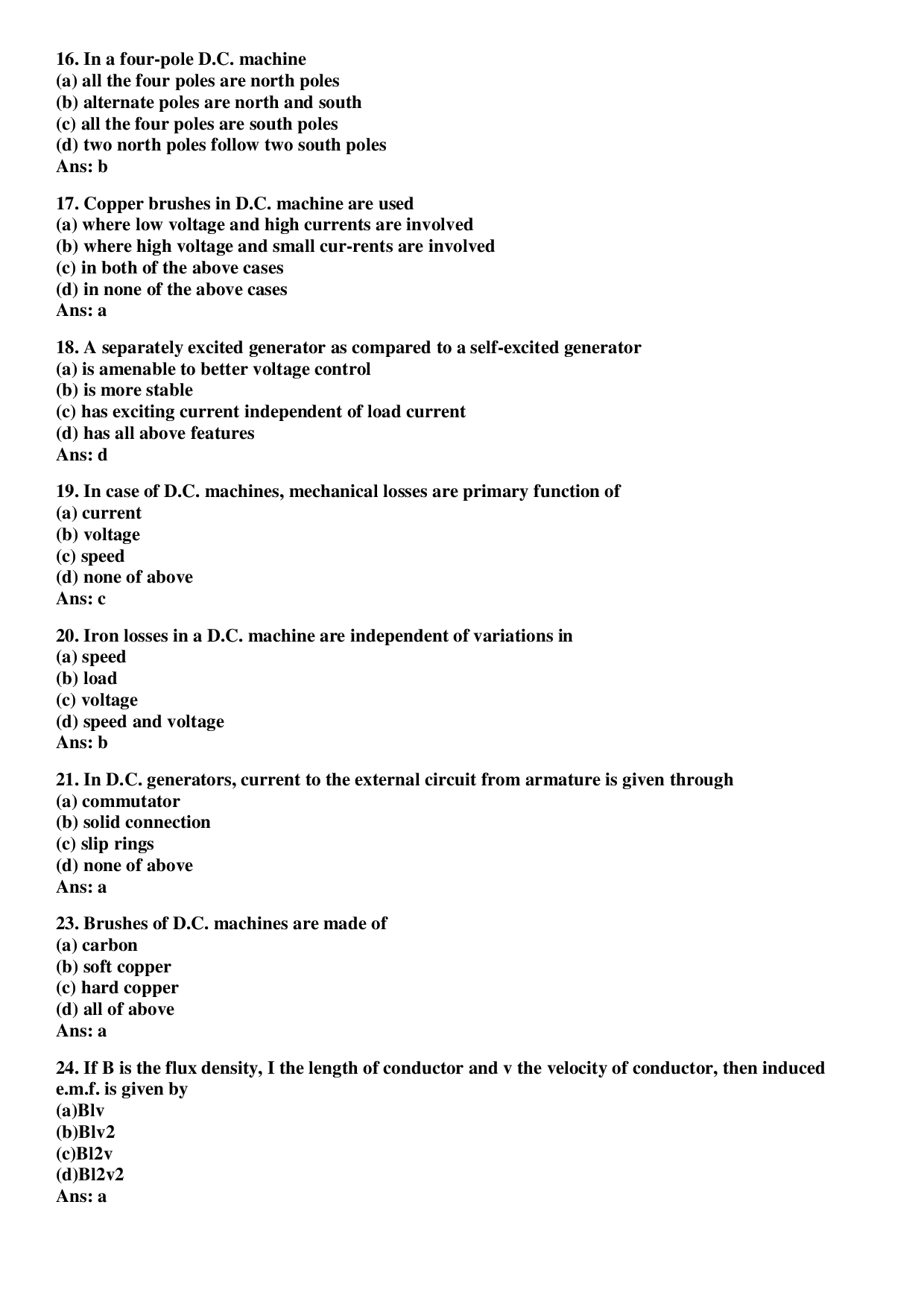 Download Electrical Engineering Objective Type Questions With Answer