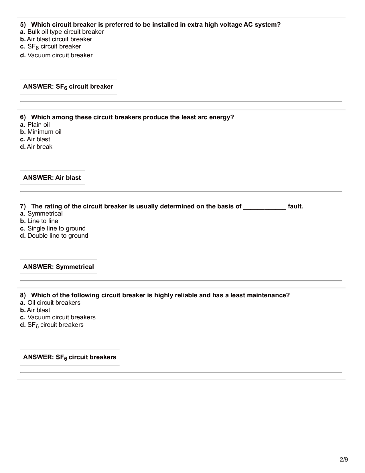 Power System Objective Type Questions With Answer - Page 3