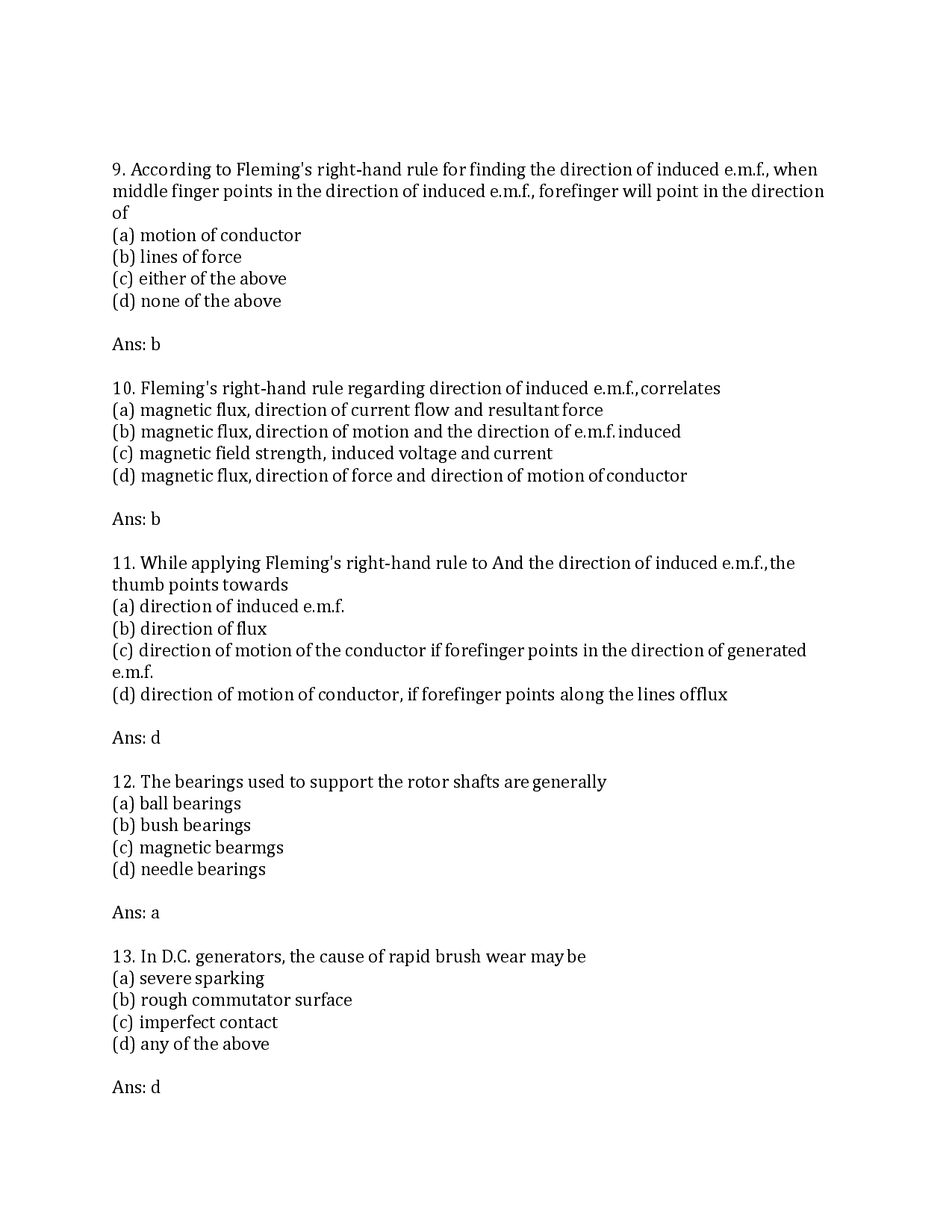 DC Motors Objective Type Questions With Answer - Page 4