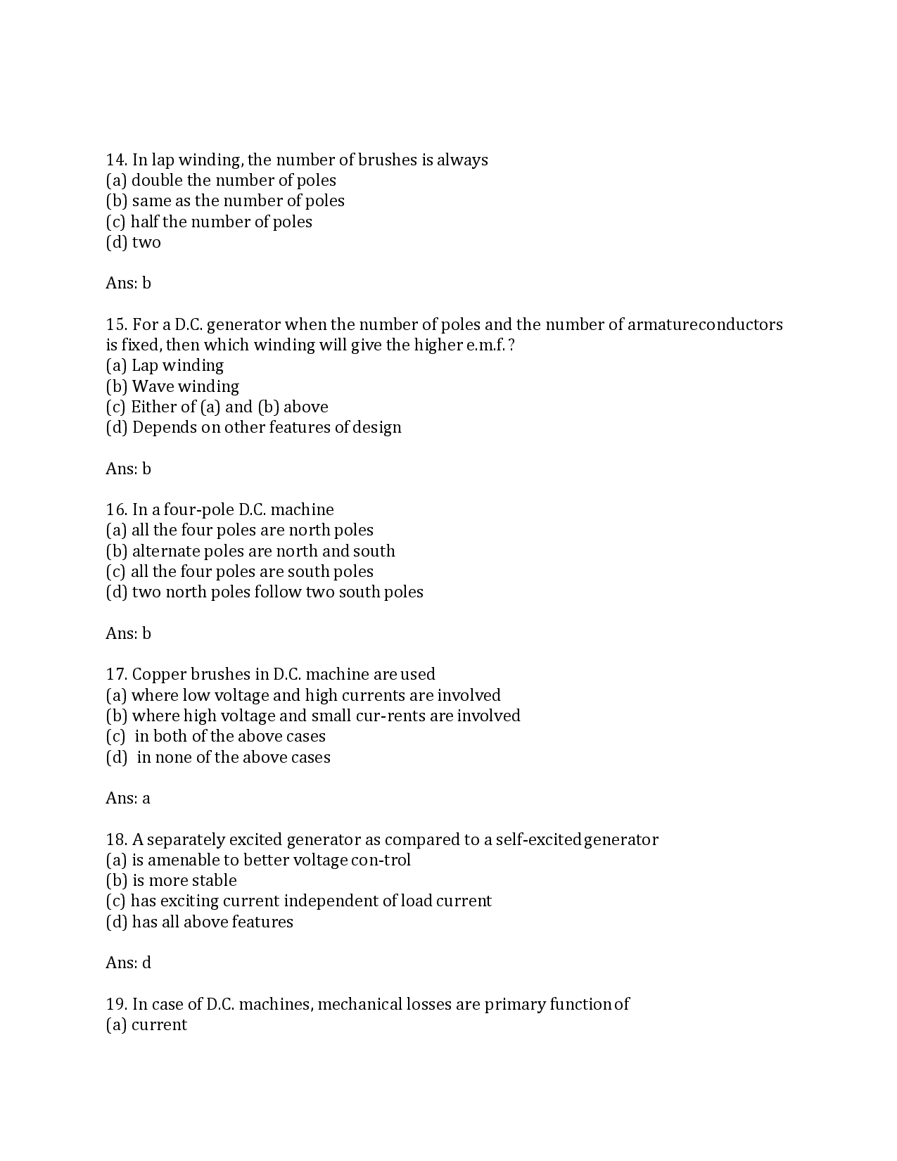 DC Motors Objective Type Questions With Answer - Page 5