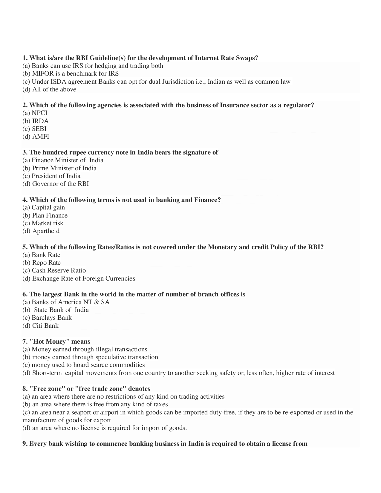 Banking Awareness Objective Type Questions With Answer - Page 2